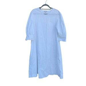 Nordstrom Mini Dress, White, Shift, Puff Short Sleeve,‎ Button Detail, Sz S